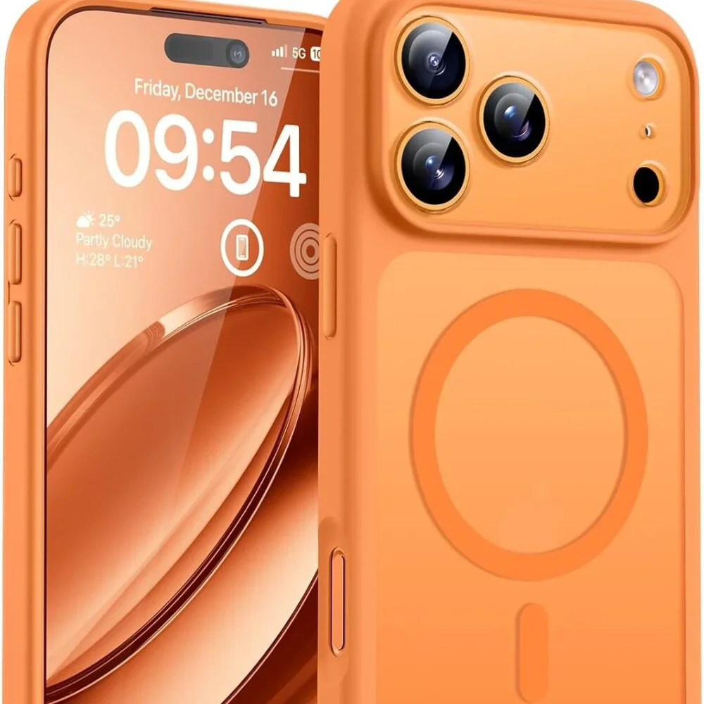 Orange Iphone 17 Pro Max Full Camera Protection Translucent Matte Phone Case